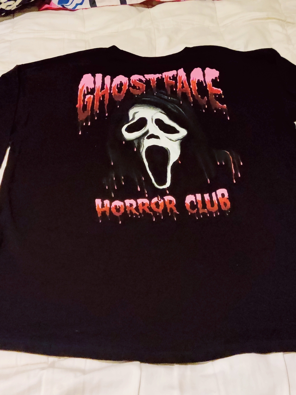 Ghostface Horror Club Graphic T-Shirt Unisex Adults XL Black Long Sleeve